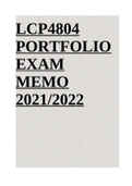  LCP4804 - Advanced Indigenous Law PORTFOLIO EXAM MEMO 2021/2022.