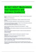 NU 641 GOUT Medications Test Questions and Answers Graded A&plus;
