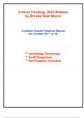 Solutions for Critical Thinking&comma; 2024 Release by Moore &lpar;All Chapters included&rpar;