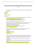 Exam &lpar;elaborations&rpar;  RN Mental HealthOnline practice2019A 