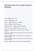 Mat Pilates Exam with complete solutions 2024&lowbar;2025&period;