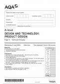 AQA A LEVEL DESIGN AND TECHNOLOGY&colon; PRODUCT DESIGN PAPER 1 QUESTION PAPER 2024 &lpar;7552&sol;1&colon; Technical Principles&rpar;