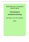 NCOI Bestuur en Beleid - Social work Tentamen samenvatting nieuw 2022