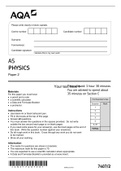 Aqa AS PHYSICS  Paper 1 and 2 question paper and Mark scheme June 2021 