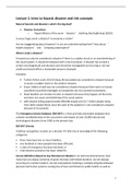 Class notes Natural Hazards and Disasters -SDC35306 &lpar;SDC35306&rpar; 