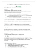 Quiz Questions and Answers for Environmental Quality and Governance