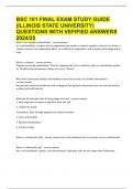 BSC 101 FINAL EXAM STUDY GUIDE &lpar;ILLINOIS STATE UNIVERSITY&rpar; QUESTIONS WITH VEFIFIED ANSWERS 2024&sol;25