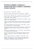 NCCER PLUMBING 1 MODULE 1 QUESTIONS WITH CORRECT ANSWERS LATEST UPDATE&period;