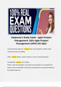 Stephanie's Study Guide - Agile Product Management&comma; SAFe Agile Product Management &lpar;APM&rpar; 201 Q&A&period; 