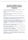 NCCER PLUMBING LEVEL 1 QUESTIONS WITH CORRECT ANSWERS&period;