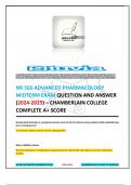NR 565 ADVANCED PHARMACOLOGY MIDTERM EXAM QUESTION AND ANSWER &lpar;2024-2025&rpar; &ndash; CHAMBERLAIN COLLEGE COMPLETE A&plus; SCORE