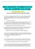 HESI ANSWERS PHARMACOLOGY 2021 RN &lpar;VERIFIED SOLUTION&rpar;