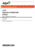 AQA GCSE ENGLISH LITRATURE 8702/2 Paper 2 Modern tests and poetry mark scheme june 2020