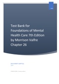 Test Bank for Foundations of Mental Health Care 7th Edition by Morrison Valfre Chapter 26