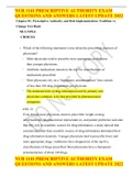 NUR 1141 PRESCRIPTIVE AUTHORITY EXAM QUESTIONS AND ANSWERS LATEST UPDATE 2022