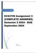 ECS3709 Assignment 3 &lpar;COMPLETE ANSWERS&rpar; Semester 2 2024 - DUE September 2024