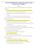 ATI LEADERSHIP PROCTORED REVISION GUIDE- LATEST 100&percnt;CORRECT