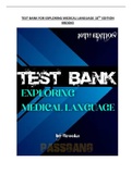 TEST BANK FOR EXPLORING MEDICAL LANGUAGE 10TH EDITION BROOKS-ALL-CHAPTES