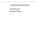 A History of Western Music, Burkholder - Exam Preparation Test Bank (Downloadable Doc)