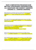 BODY COMPOSITION PROGRAM EXAM MILITARY APPEARANCE PROGRAM EXAM &vert; ALL QUESTIONS AND CORRECT ANSWERS &vert; GRADED A&plus; &vert; VERIFIED ANSWERS