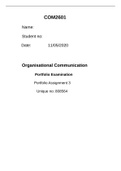 COM2601 - Organisational Communication Portfolio Examination Assignment 3.