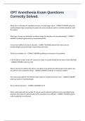 CPT Anesthesia Exam Questions Correctly Solved&period;