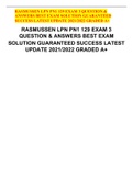 RASMUSSEN LPN PN1 129 EXAM 3 QUESTION & ANSWERS BEST EXAM SOLUTION GUARANTEED SUCCESS LATEST UPDATE 2021/2022 GRADED A+