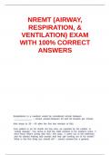 NREMT &lpar;AIRWAY&comma; RESPIRATION&comma; & VENTILATION&rpar; EXAM WITH 100- CORRECT ANSWERS&period;