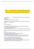 CDL - Combination Vehicle Practice Test Questions And Answers 100&percnt; Verified&period;
