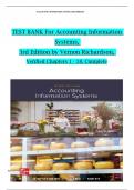 Accounting Information Systems&comma; 3rd Edition TEST BANK by Vernon Richardson&comma;  All Chapters 1 to 18  complete Verified editon 