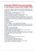 Paramedic FISDAP Final exam questions and answers correct and verified 100&percnt;
