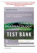 TEST BANK - Lehne's Pharmacology for Nursing Care&comma; 12th Edition &lpar; Jacqueline Burchum&comma; Laura Rosenthal&semi; 2024&rpar; Latest Edition &vert;&vert; All Chapters 1-112