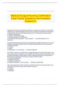 Medical-Surgical Nursing Certification Exam Study Questions And Answers Graded A&plus;&period;
