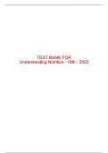 Test Bank For Understanding Nutrition - 16th - 2022 All Chapters - 9780357447512