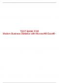 Test Bank For Modern Business Statistics with Microsoft&reg; Excel&reg; - 7th - 2021 All Chapters - 9780357131381