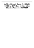 NURS C475 Study Guide &lpar;7&rpar;-1 STUDY GUIDE for C475 Care of Older Adult Objective Assessment LATEST