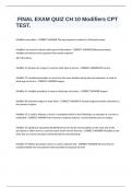  FINAL EXAM QUIZ CH 10 Modifiers CPT TEST&period;