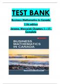 Test Bank For Jerome&sol;Worswick&comma; Business Mathematics in Canada&comma;11th edition&comma; All 1-17 Chapters Covered &comma;Latest Edition 