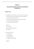 Abnormal Psychology, Beidel - Exam Preparation Test Bank (Downloadable Doc)