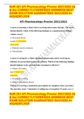NUR 201 ATI Pharmacology Proctor 2021/2022 (Q  & As) CORRECTLY/VERIFIEED ANSWERS BEST EXAM SOLUTION GUARANTEED SUCCESS A+ HIGHERFLYER