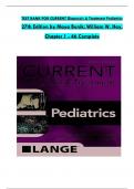 Test  Bank For CURRENT Diagnosis and Treatment Pediatrics 27th Edition by Maya Bunik&semi; William W&period; Hay&comma; All 1-46 Chapters Covered &comma;Latest Edition 