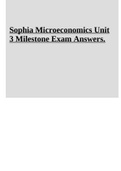 Sophia Microeconomics Unit 3 Milestone Exam Answers