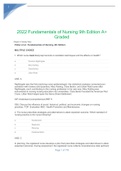 2022 Fundamentals of Nursing 9th Edition A+ Graded.pdf