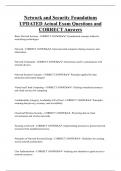 Network and Security Foundations UPDATED Actual Exam Questions and  CORRECT Answers