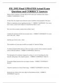 FIL 2552 Final UPDATED Actual Exam  Questions and CORRECT Answers