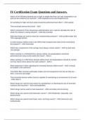 IV Certification Exam Questions and Answers&period;
