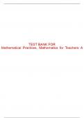 Test Bank For Mathematical Practices&comma; Mathematics for Teachers&colon; Activities&comma; Models&comma; and Real-Life Examples - 1st - 2015 All Chapters - 9781285447100