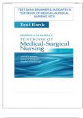TEST BANK FOR BRUNNER & SUDDARTH&rsquo;S TEXTBOOK OF MEDICAL-SURGICAL NURSING 15TH Edition 2024&vert;25 &vert; Complete guide &vert;graded A&plus;