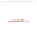 Test Bank For Bank Management - 8th - 2015 All Chapters - 9781133494683