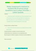 Relias Assessments Assistance  Material RN Pharmacology Questions and Correct Answers &vert;  Latest Update
